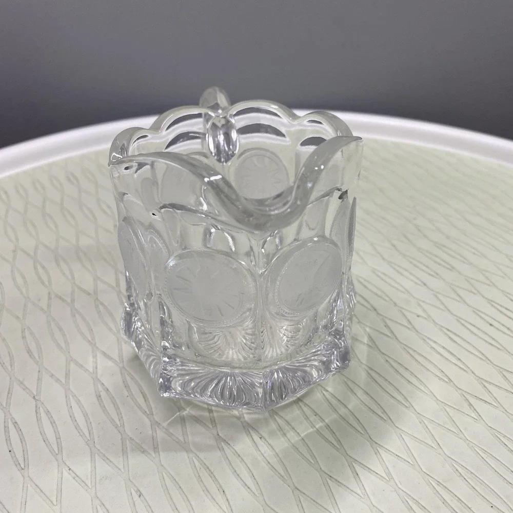 Vintage Fostoria Coin‎ Glass Creamer Pourer W/spout